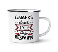 Gamers Don't Die They Respawn Enamel Mug Cup
