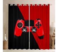 Games Curtains for Bedroom Boys Video Game Gamepad Darkening Curtain Kids Toddler Gaming Thermal Insulated Window Drapes Red Black Console Gamepad Window Treatment Set W46*L54