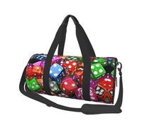 Games Dice Set Duffle Bag With Shoes Compartment And Adjustable Strap,Foldable Travel Duffel Bags For Men Women,Waterproof Duffel Bags, Black, One Size