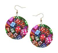 Games Dice Set Elegant Leather Round Earrings-Fashionable And Unique Accessories For Everyday Wear