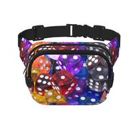Games Dice Set Print Waist Pack Fanny Pack Belt Bag for Men Women,Waterproof Adjustable Strap 3 Pockets for Outdoor Travel