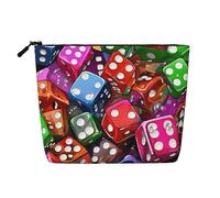 Games Dice Set Single Layer Linen Like Makeup Bag, Lightweight and Cute, Easy to Use