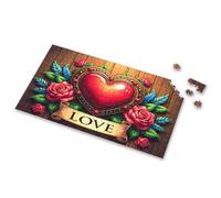 Games For Kids 8-12 A Heart-Shaped Frame Adorned With Roses And The Word "Love" Below. Picture Puzzle Eurographics Puzzles 1000 Piece 300 Piece Puzzle(500PCS)