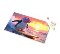 Games For Kids 8-12 A Penguin Surfing On A Vibrant Sunset. Picture Puzzle Eurographics Puzzles 1000 Piece 300 Piece Puzzle(1000PCS)