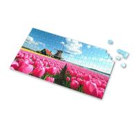 Games For Kids 8-12 A Picturesque Windmill Stands Amidst Vibrant Tulip Fields Under A Bright Blue Sky. Picture Puzzle Eurographics Puzzles 1000 Piece 300 Piece Puzzle(500PCS)