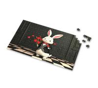 Games For Kids 8-12 A Rabbit In A Tuxedo Holding Red Roses. Picture Puzzle Eurographics Puzzles 1000 Piece 300 Piece Puzzle(300PCS)