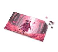 Games For Kids 8-12 A Whimsical Pink Cat In A Trench Coat Walks Through A Dreamy Picture Puzzle Eurographics Puzzles 1000 Piece 300 Piece Puzzle(500PCS)