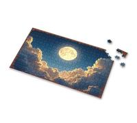 Games For Kids 8-12 Full Moon Rising: A Serene Night Sky With Clouds Picture Puzzle 500 Piece Puzzles Spot It Game For Kids(500PCS)