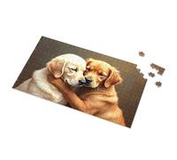 Games For Kids 8-12 Golden Moments: Two Dogs Embracing Picture Puzzle Eurographics Puzzles 1000 Piece Toddler Puzzles(500PCS)