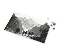 Games For Kids 8-12 Mountain Hikers: A Black-And-White Journey Through Nature'S Majes Picture Puzzle 300 Piece Puzzle 500 Piece Puzzles(300PCS)