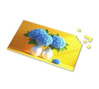 Games For Kids 8-12 Two Blue Hydrangeas In White Vases On A Yellow Background. Picture Puzzle Eurographics Puzzles 1000 Piece 300 Piece Puzzle(500PCS)
