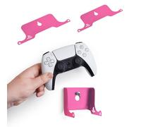 GameShieldz Wall Mount Brackets Compatible with PS3, PS4 DualShock & PS5 DualSense Controllers - 2 Pack Foldable Design - Pink Finish - Steel Holders for Remotes - UK Made