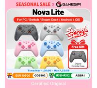 Gamesir Gamepads PC Switch 2 Controller Nova Lite Controle Hall Effective Joystick for Nintendo Switch Steam Android iOS Phone Yellow