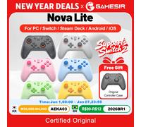 GameSir T4 Nova Lite Switch Controller Hall Effect Gamepad for Nintendo Switch iPhone Android Mobile Phone Windows PC Steam Blue