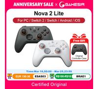 Gamesir Nova 2 Lite Controller for PC Nintendo Switch Bluetooth Wireless Hall Effect Ultra-Low Stick Latency Mechanical Bumper Luminous White