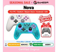 GameSir Nova Wireless Switch Controller Bluetooth Gamepad with Hall Effect for Nintendo Switch 2 iPhone Android Phone PC Retro White