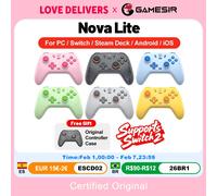 Gamesir Nova Lite Gamepads PC for Nintendo Switch 2 Controller Switch Steam Android iOS iPhone Controle Hall Effect Joystick Translucent Black