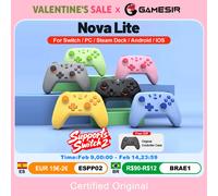 GameSir Nova Lite Gamepads PC Switch 2 Gaming Controller for Nintendo Switch 2 Switch Steam iOS Android Hall Effect Josticks Grey