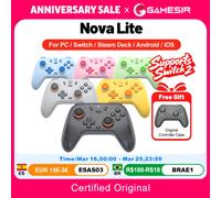 GameSir T4 Nova Lite Switch Controller Hall Effect Gamepad for Nintendo Switch iPhone Android Mobile Phone Windows PC Steam Blue