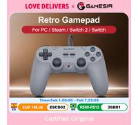GameSir Tegenaria Lite Wired Game Controller For Switch, Android, iOS, PC, Hall Effect Sticks, 1000Hz Polling Rate, Dual Rumble Motors, Mappable Back Buttons, Ultra-Low Latency -Serene White