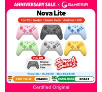 GameSir T4 Nova Lite Switch Controller Hall Effect Gamepad for Nintendo Switch iPhone Android Mobile Phone Windows PC Steam Transparent Black