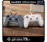 GameSir Tegenaria Lite Wired Game Controller For Switch, Android, iOS, PC, Hall Effect Sticks, 1000Hz Polling Rate, Dual Rumble Motors, Mappable Back Buttons, Ultra-Low Latency -Retr Gray