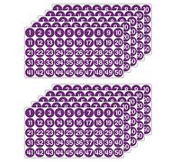 GamesMonkey® - Labels Numbers Stickers Circles - Purple - from 1 to 50 - (50-500 - 2500 Pieces)(10-25 mm) Waterproof Vinyl - Consecutive Inventories (10 mm - 1,0 cm, 500 Pieces - 10 Sheets)