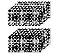 GamesMonkey® - Numbers Labels Circles Stickers - Black - from 1 to 50 - (50-500 - 2500 Pieces)(10-25 mm) Glossy Vinyl Waterproof - Consecutive Inventory (10 mm - 1,0 cm, 500 Pieces - 10 Sheets)