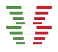 GamesMonkey ® - Stickers Stickers Italian Flag Tuning Sport Racing Pack of 8 for Cars, Motorcycles, Scooters, Quad ATVs, Outdoor Bicycles Helmets (Italian Flag, V5)