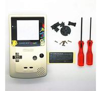 Gametown Full Housing Shell Case Cover Pack with Screwdriver for Nintendo Game boy Color GBC Repair Part-Gold Pikachu