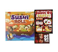 Gamewright Sushi Roll Board Game Sushi Go Party 1 2 3 Edition - Roll the Dice, Build Your Plate, Become a Sushi Master! Sushi Small