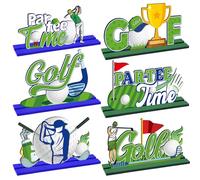 Gameza Golf Birthday Party Decorations - 6PCS Golf Partee Time Wooden Centerpieces for Tables Bday Decor Ball Sports Themed Supplies for Baby Shower