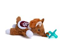 Gamezies Baby Boy and Girl Silicone Texas A&M University Reveille Mascot Plush Pacifier Collegiately Licensed, Removable, Washable Plush Toy, CPSIA Tested, BPA-Free 0-6 Months