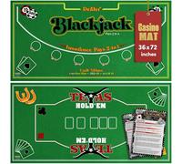 Gamie 36" x 72" Double Sided Felt Casino Mat for Blackjack and Texas Holdem Poker