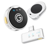 Gamiity Wireless Lavalier Microphone for iPhone 15 Series & Android, USB C Mini Lapel Microphone Wireless, Noise Cancellation, Plug and Play Lapel Mic for Streaming, Video Recording - White