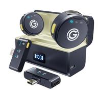 Gamiity Wireless Lavalier Microphone for iPhone/Android with Lightning, USB C Mini Lapel Microphone Wireless, Noise Cancellation, 35H Battery for Video Recording, Streaming - Sapphire Blue