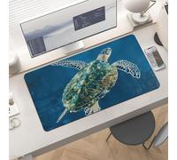 Gaming A Sea Turtle Swimming Mouse Pad 24x12 Large Desk Mat with Non-Slip Rubber & Smooth Surface Foldable Desk Pad for Keyboard and Mouse Laptop Computer Mousepad for Office Home Remote Work