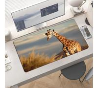 Gaming Africa Giraffe Mouse Pad 24x12 Large Desk Mat with Non-Slip Rubber & Smooth Surface Foldable Desk Pad for Keyboard and Mouse Laptop Computer Mousepad for Office Home Remote Work