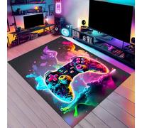 Gaming Area Rug Teen Boys Carpet 3D Multi Gamepad Game Player Controller Neon Design For Game Room Gaming Room Kids Girls Bedroom Playroom Living Room Multifunctional Rugs (Colour 2,50x80 cm)