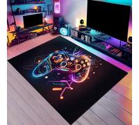 Gaming Area Rug Teen Boys Carpet 3D Multi Gamepad Game Player Controller Neon Design For Game Room Gaming Room Kids Girls Bedroom Playroom Living Room Multifunctional Rugs (Colour 3,80x160 cm)