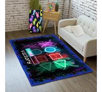 Gaming Area Rugs, Gamer Rug for Boy Room Decor, Gaming Carpet for Boys Teens Decor Decorate Mats Black, 2'x3'
