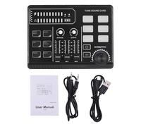Gaming Audio Mixer 48V Phantom Power Audio Interface RGB Light BT Plug and Play Desktop Singing Sound Card Mixer for Live Streaming Podcasting Content Create Gaming Rechargeable