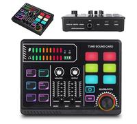 Gaming Audio Mixer, RGB Mixer for XLR Microphone, PC Mixer for Streaming with 48V Phantom Power, DIY Sound Effects, Volume Control for Streaming Musicians, Vocals, Gaming, Podcast