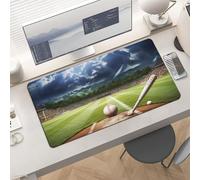 Gaming Baseball Sports Field Mouse Pad 24x12 Large Desk Mat with Non-Slip Rubber & Smooth Surface Foldable Desk Pad for Keyboard and Mouse Laptop Computer Mousepad for Office Home Remote Work