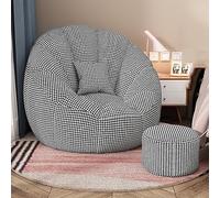 Gaming Bean Bag Chair High Back Lazy Lounger No Filling Pouf for Living Room Bedroom Game Room Comfortable Sofa Cover for Ultimate Relaxation