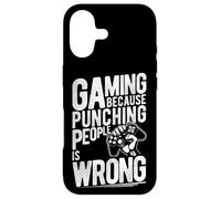 Gaming BECAUSE PUNCHING PEOPLE IS WRONG Funny Gaming Outdoor Case for iPhone 17