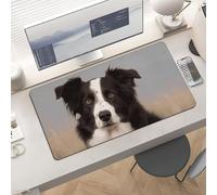 Gaming Border Collie Mouse Pad 24x12 Large Desk Mat with Non-Slip Rubber & Smooth Surface Foldable Desk Pad for Keyboard and Mouse Laptop Computer Mousepad for Office Home Remote Work