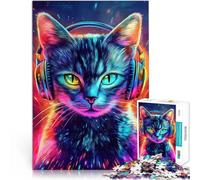 Gaming Cat HeadphonesJigsaw Puzzles for teenagers 1000 Pieces Train your brain and hands deal as gifts for the whole family 38x26cm