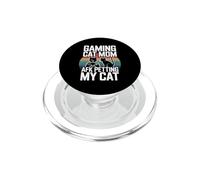 Gaming Cat Mom AFK Petting The Cat Gamer Retro PopSockets PopGrip for MagSafe