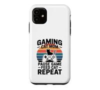 Gaming Cat Mom Pause Game Feed Cat Repeat Case for iPhone 11